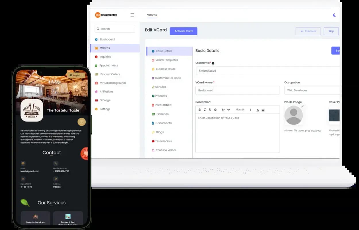 Online DIY website builder with ready templates